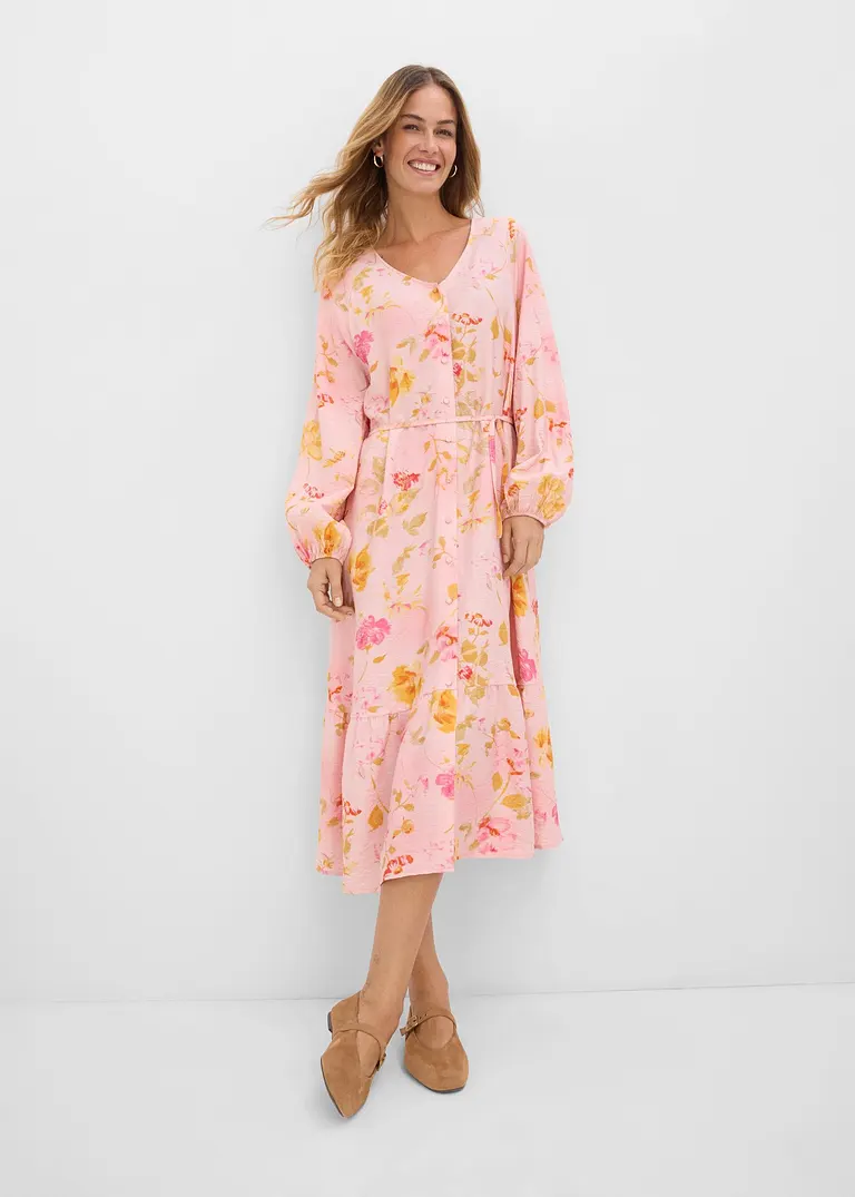Midikleid aus softem Viskose-Mix